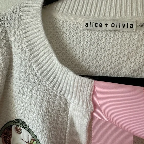 Alice + Olivia Kitty Stace Face Frame Wool Blend Cardigan - Picture 9 of 14